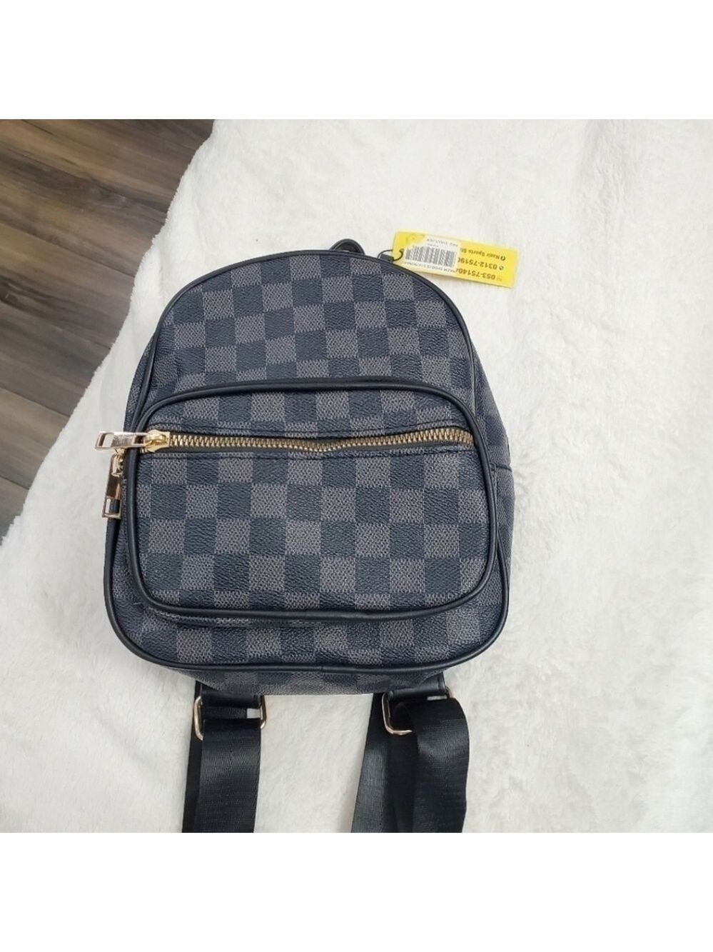 BLD Fashion Collection Check Pattern Mini Backpack - Picture 2 of 8